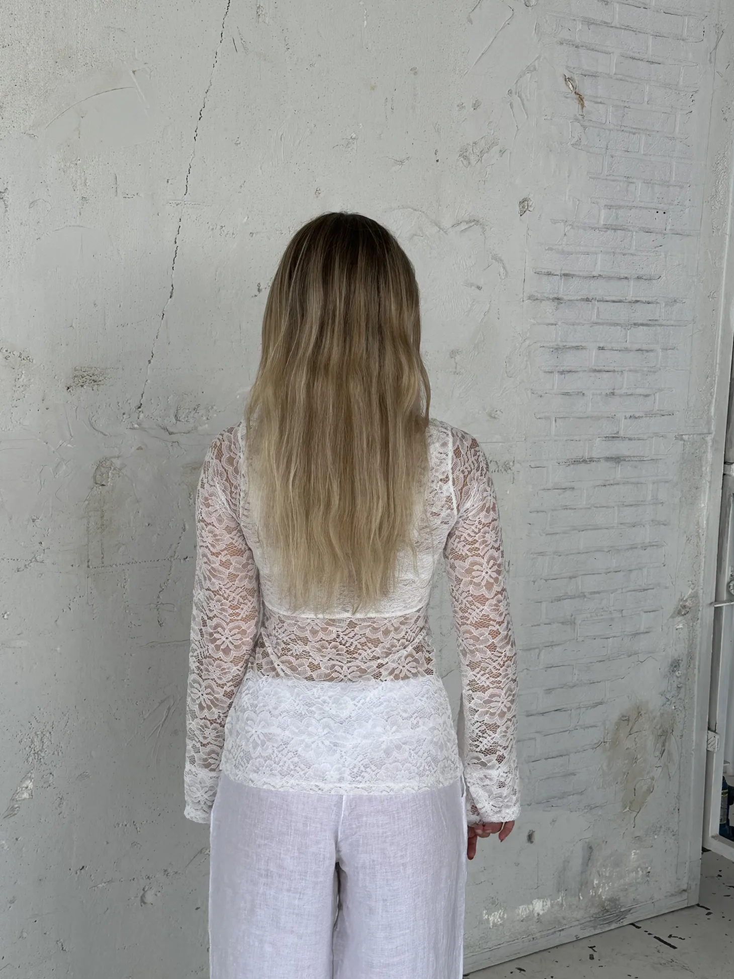 Maddy bluse i blonde - Hvid