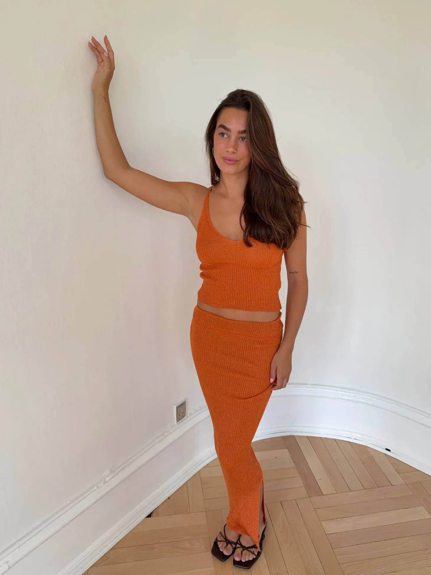 Malie glimmernederdel - Orange