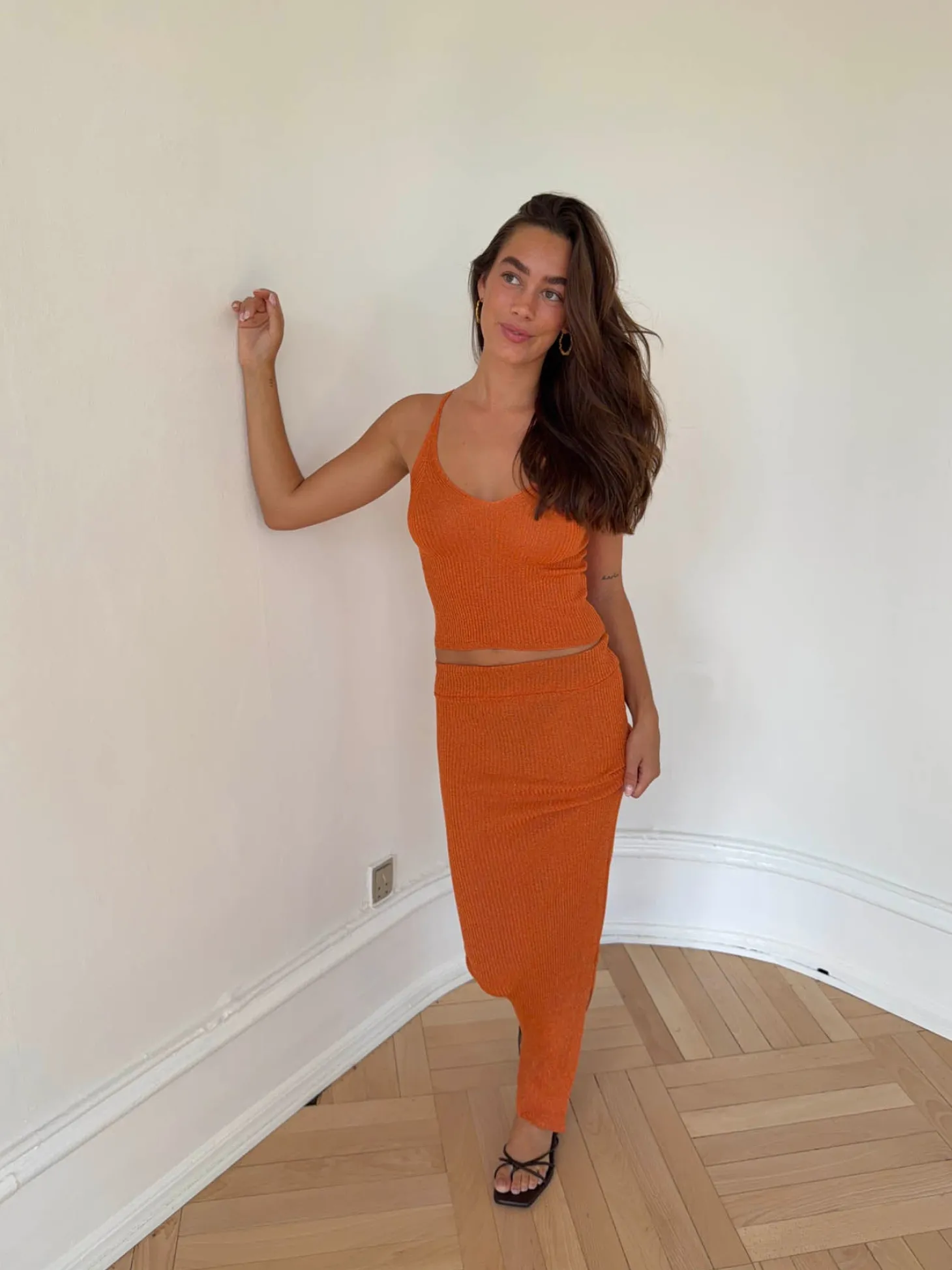 Malie glimmernederdel - Orange