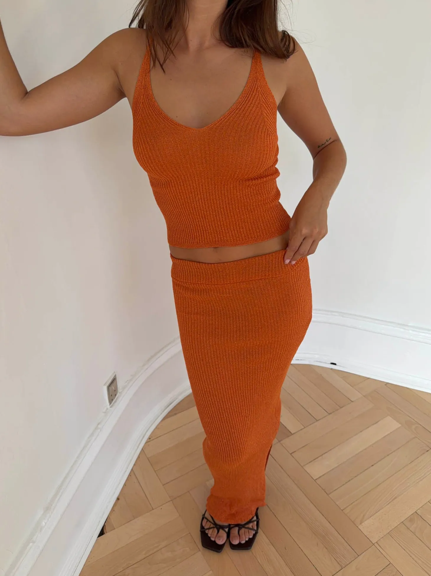 Malie glimmernederdel - Orange