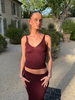 Malie glimmer tanktop - Bordeaux