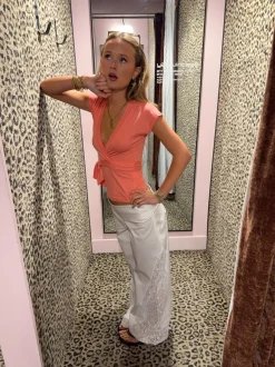 Malin Tomkins bukser med blondedetaljer - Hvid