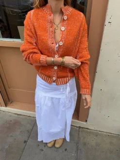 Malin Tomkins cardigan med detaljer - Orange
