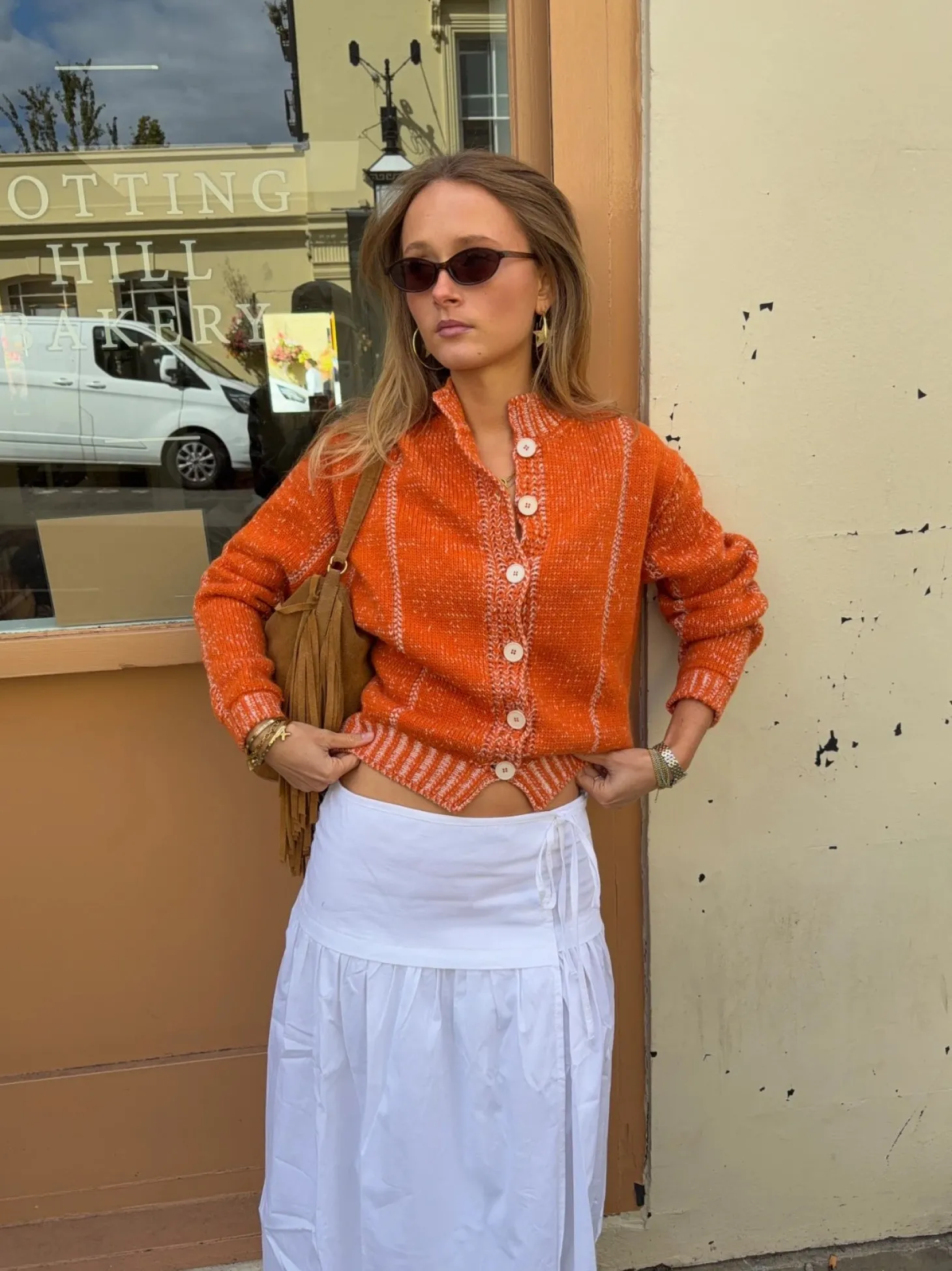Malin Tomkins cardigan med detaljer - Orange