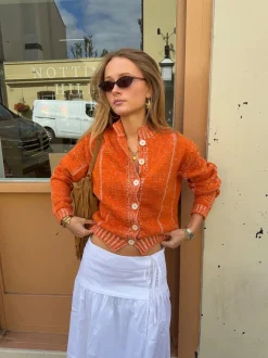 Malin Tomkins cardigan med detaljer - Orange
