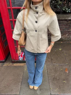 Malin Tomkins trekvartærmet jakke - Beige
