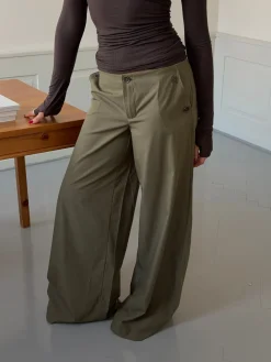 Maluna bukser med nålestriber - Kaki