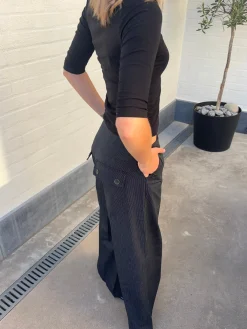 Maluna bukser med nålestriber - Navy/hvid