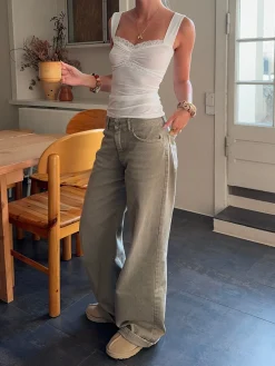 Mandaline top med blondetaljer - Hvid