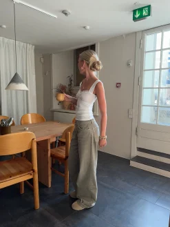 Mandaline top med blondetaljer - Hvid