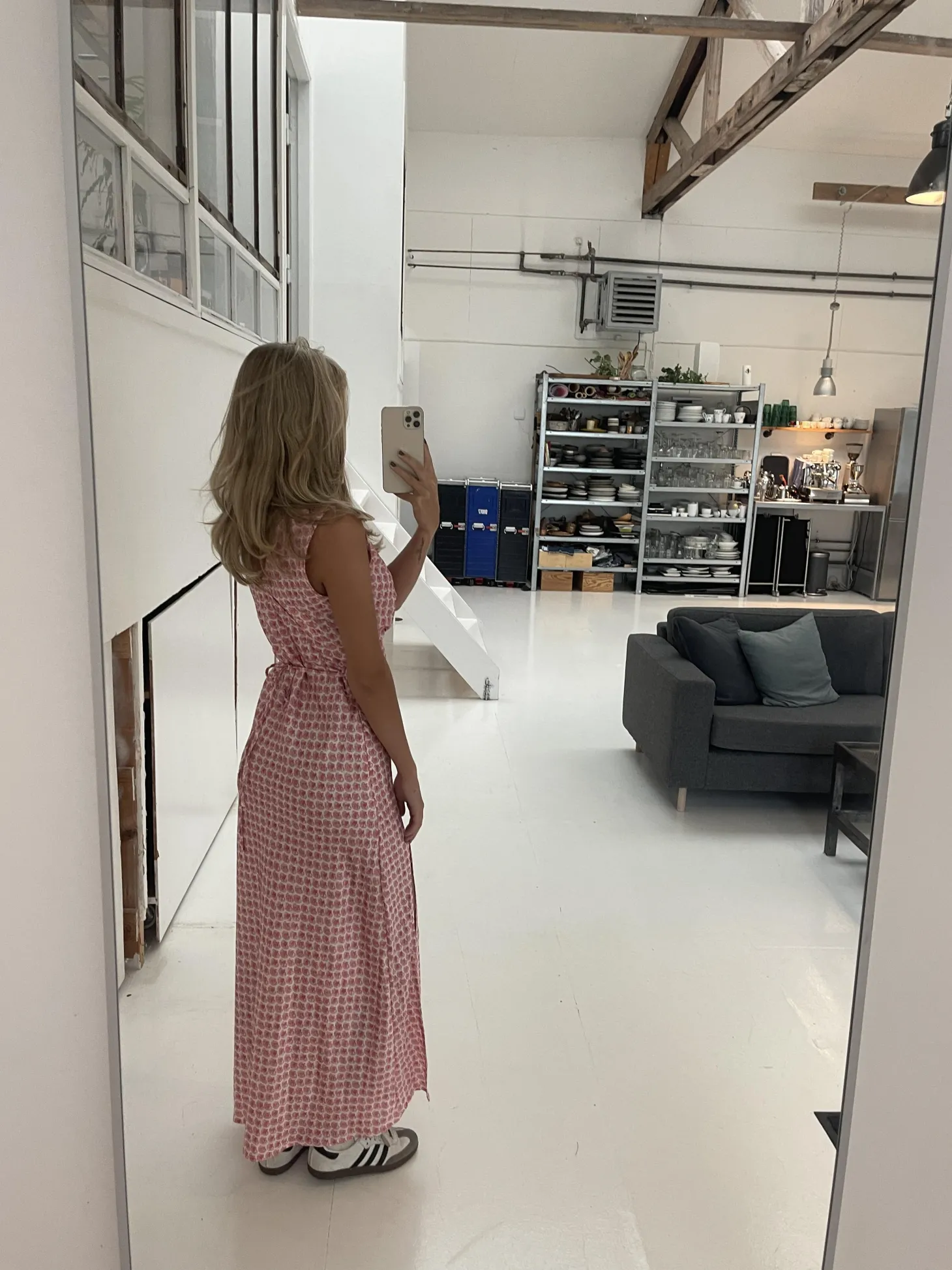 Marielle kjole med muslingeprint