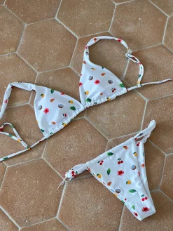 Marietta bikini med frugter - Hvid