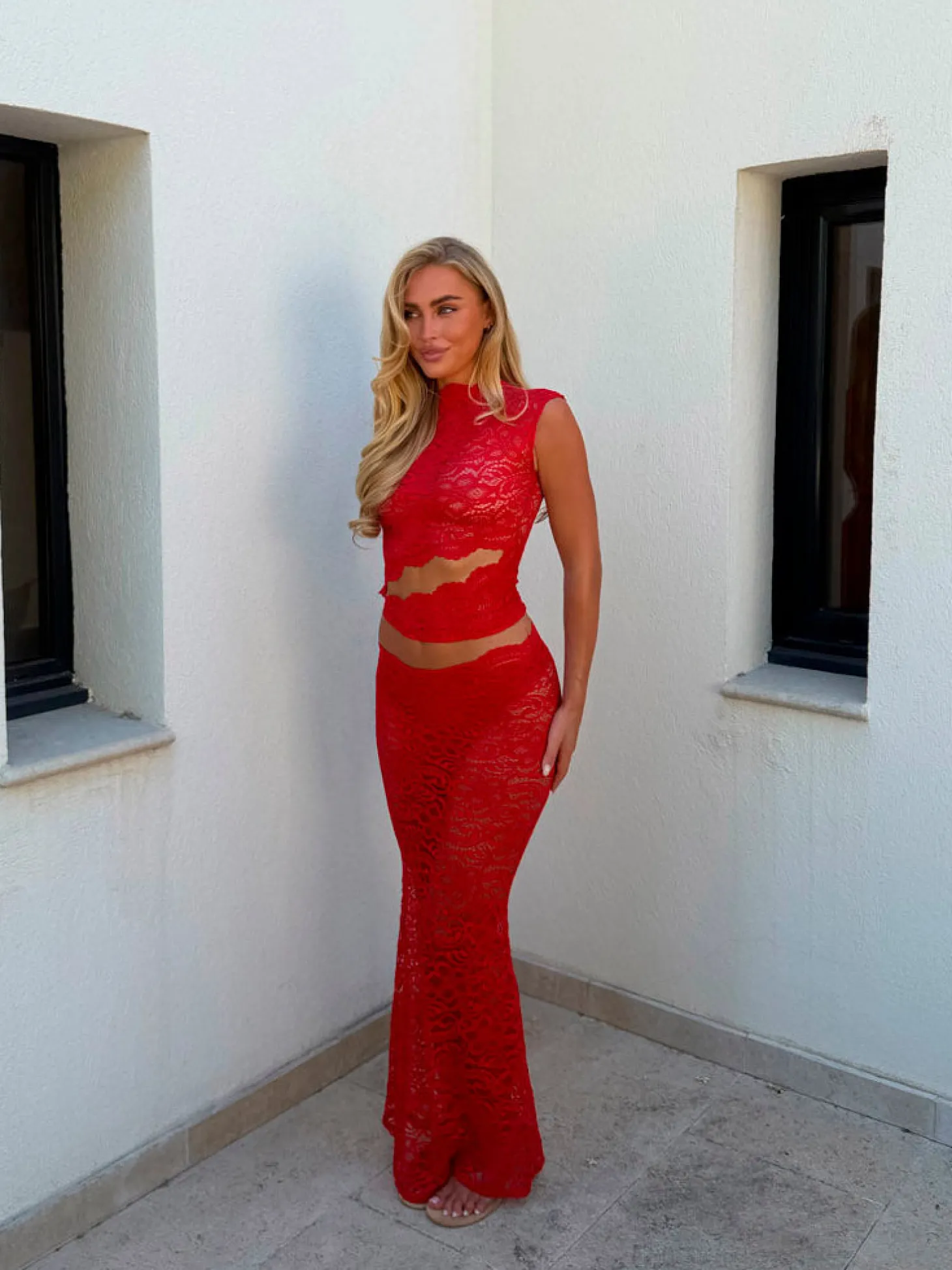 Marisole top i blonde - Rød
