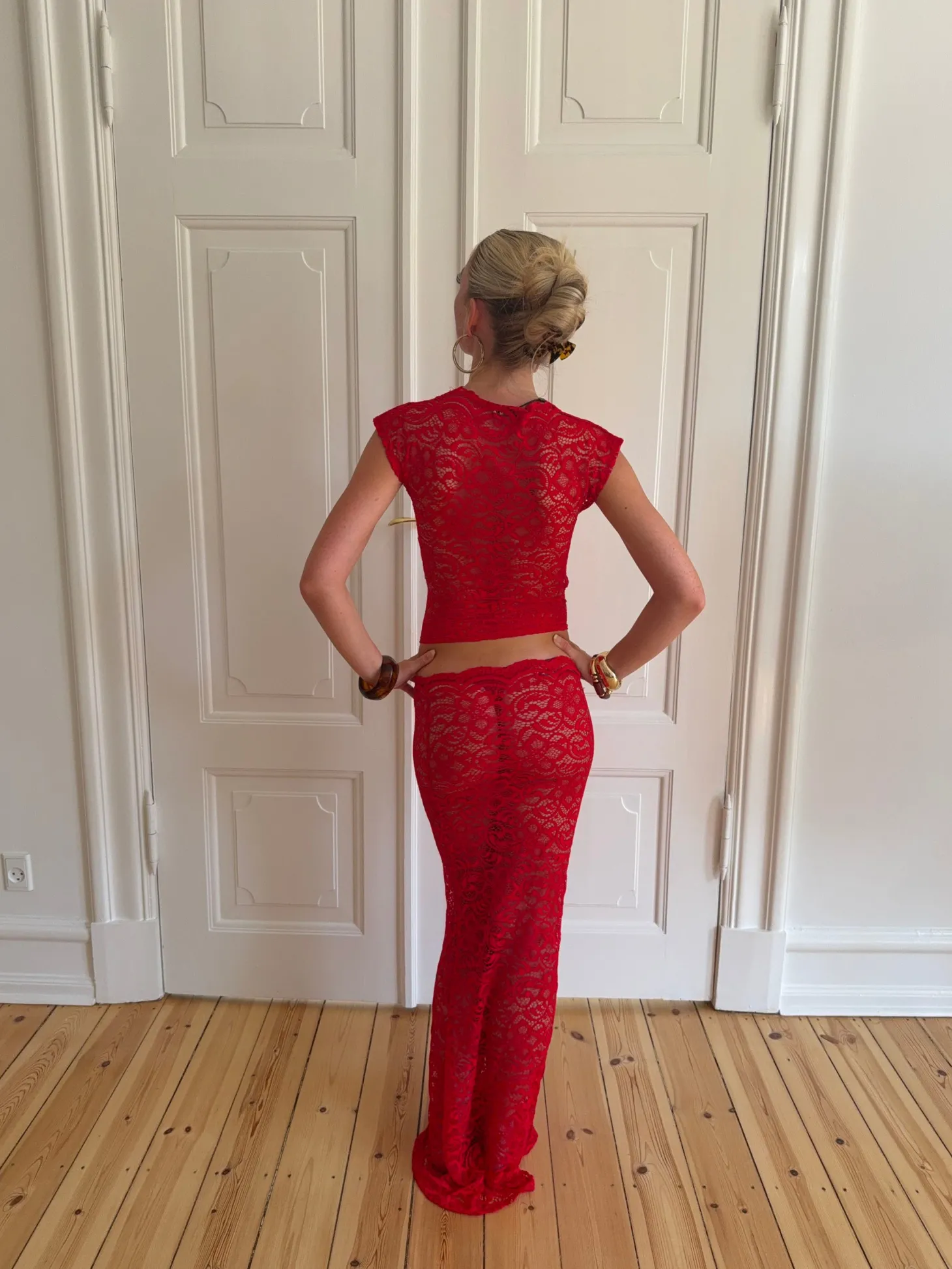 Marisole top i blonde - Rød