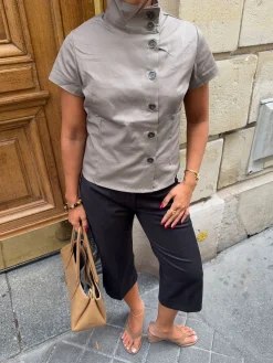 Maxima skjorte med knapper - Taupe