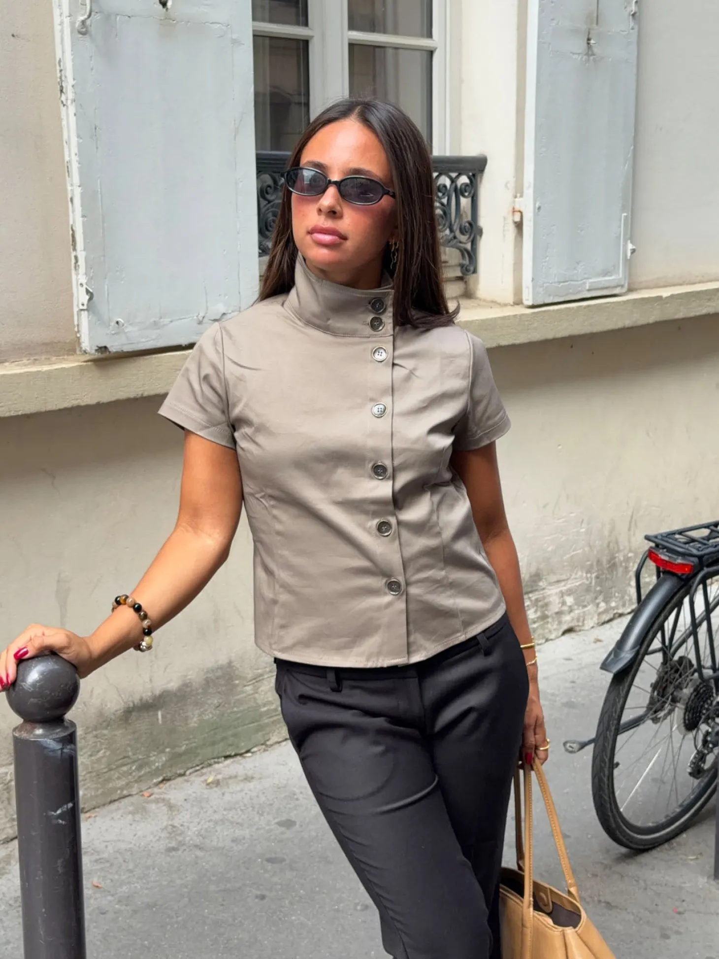 Maxima skjorte med knapper - Taupe