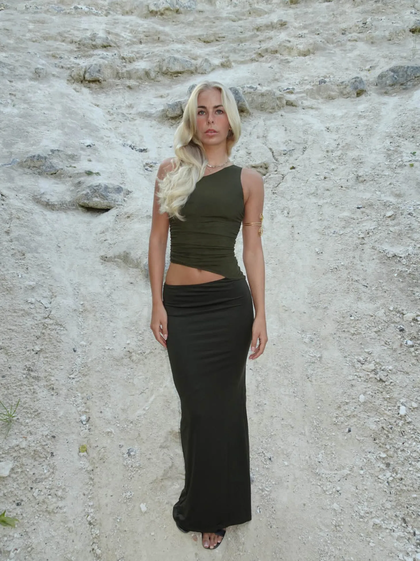 Melina maxi kjole - Mørkegrøn