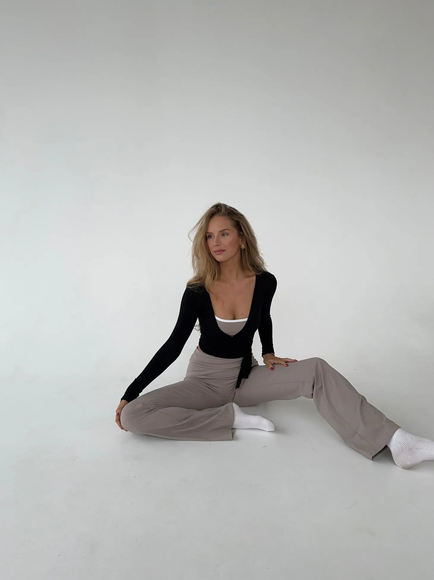 Motion wrap bluse - Jet Black