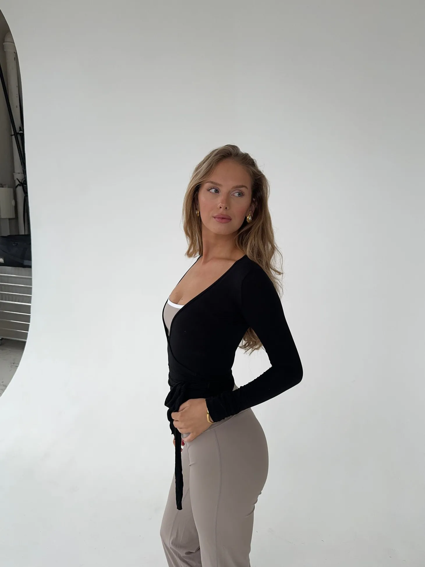 Motion wrap bluse - Jet Black