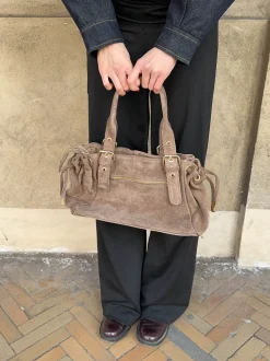 Mura taske i ruskind - Taupe