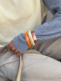 Neva armbånd - Guld/koral/Lilla