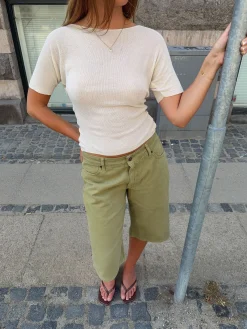 Nicana top i strik - Off white