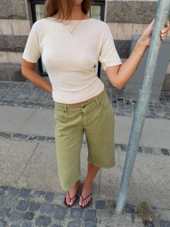 Nicana top i strik - Off white