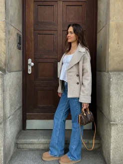 Nicole kort frakke - beige