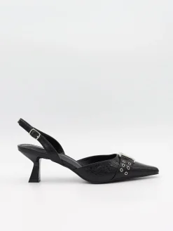 Nida slingback stiletter med spænde - Sort