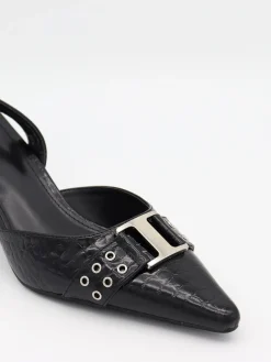 Nida slingback stiletter med spænde - Sort