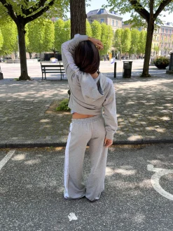 Obban sweatpants med blonder - Grå/hvid