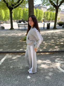 Obban sweatpants med blonder - Grå/hvid