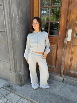 Obban sweatpants med blonder - Grå/hvid