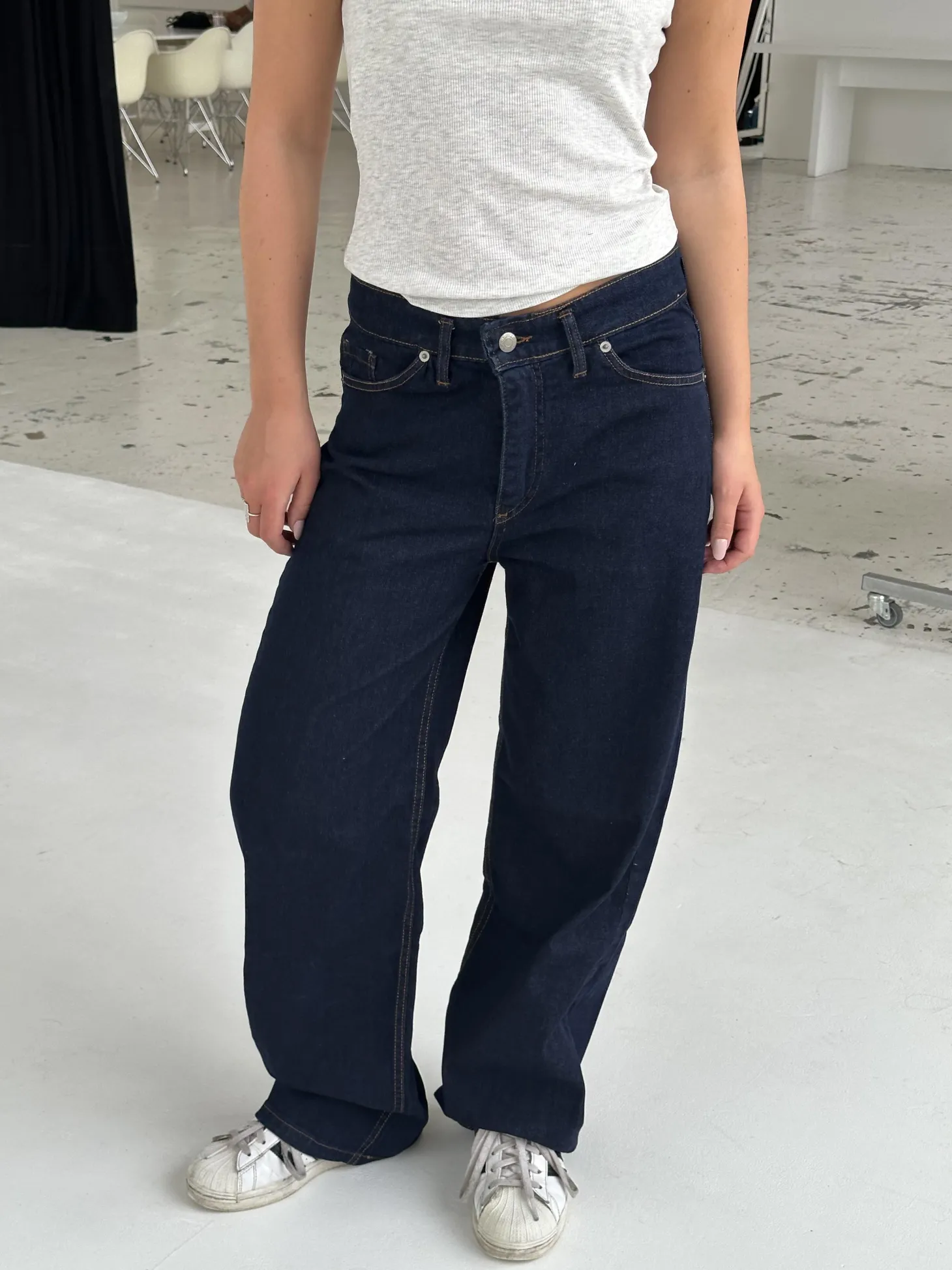 Oversized stjerne jeans - Guld stjerner