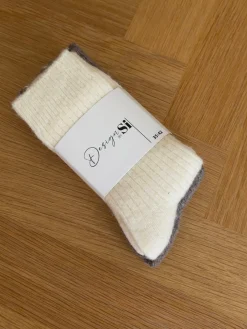 2-pak strikkede strømper - Beige/brun