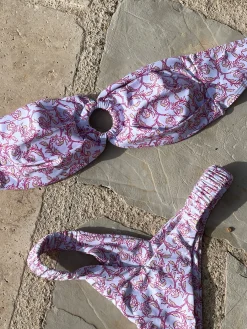 Paola bikini med mønster - Hvid/pink