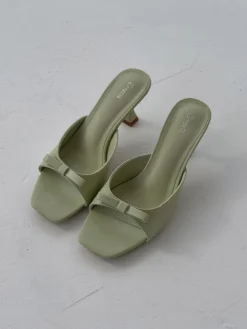 Pastella mules med sløjfe - Lysegrøn