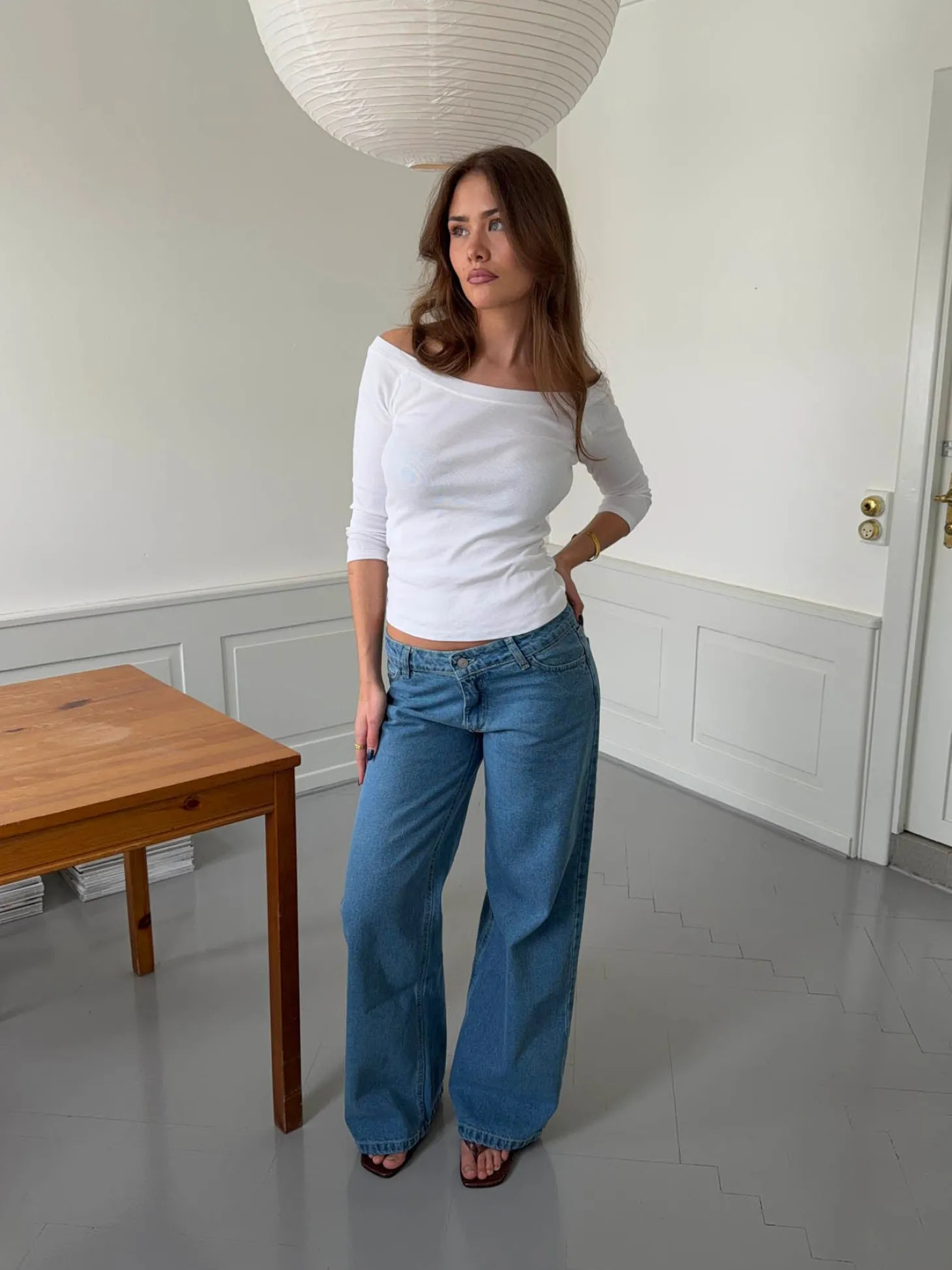 Ranya lavtaljede jeans - Blå