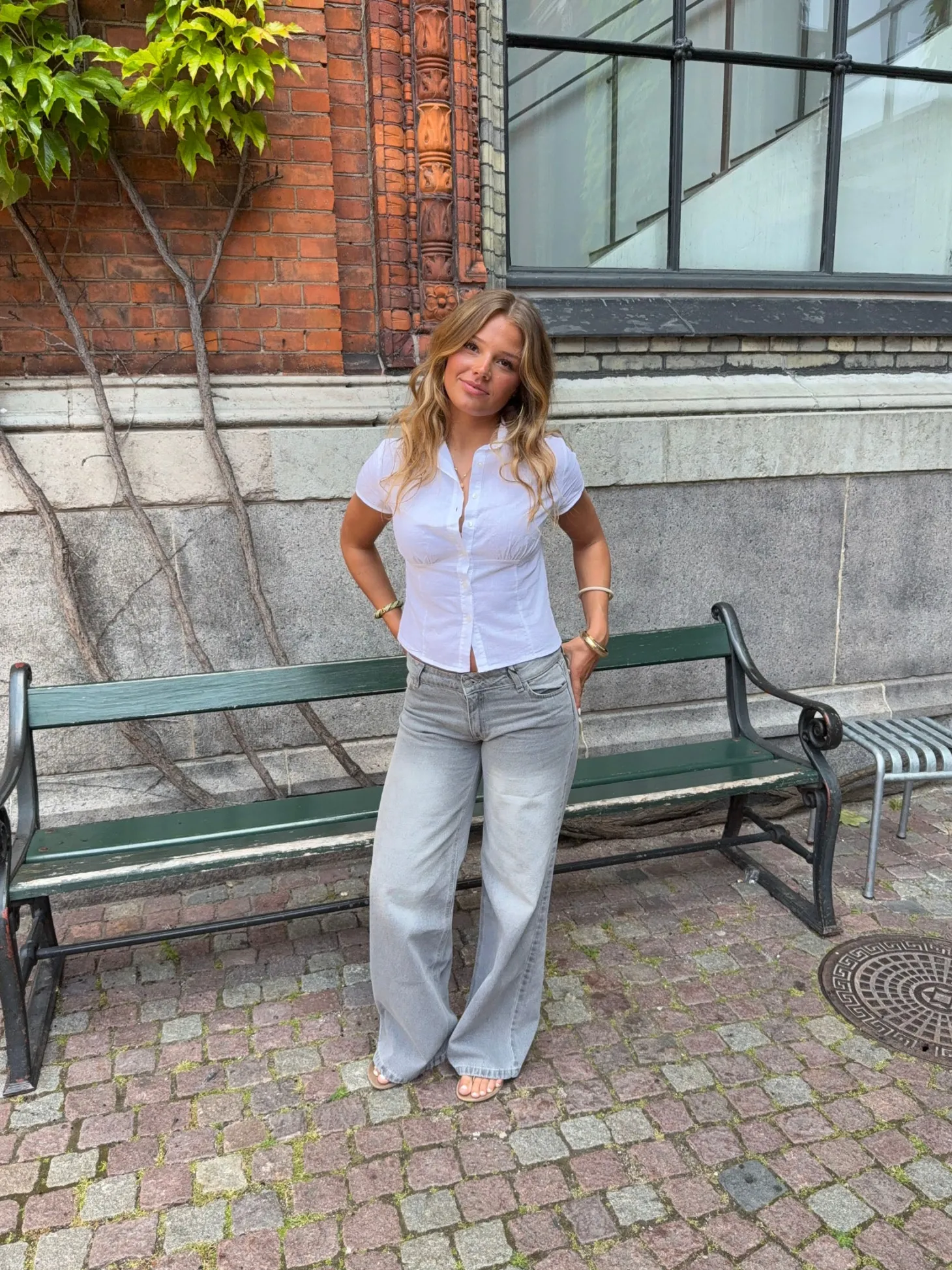 Ranya lavtaljede jeans - Lys grå