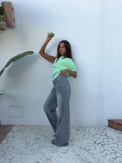 Ranya lavtaljede jeans - Lys grå