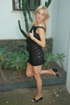 Rhina blondekjole - Sort
