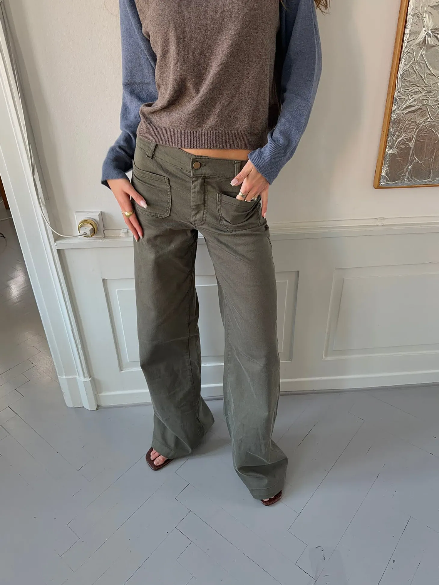 Riven jeans - Kaki
