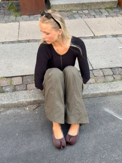 Ronia split toe ballerina - Mørkebrun
