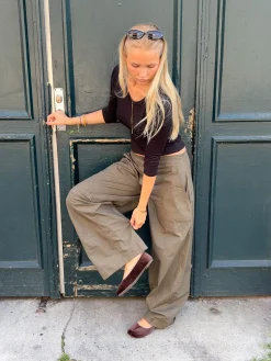 Ronia split toe ballerina - Mørkebrun