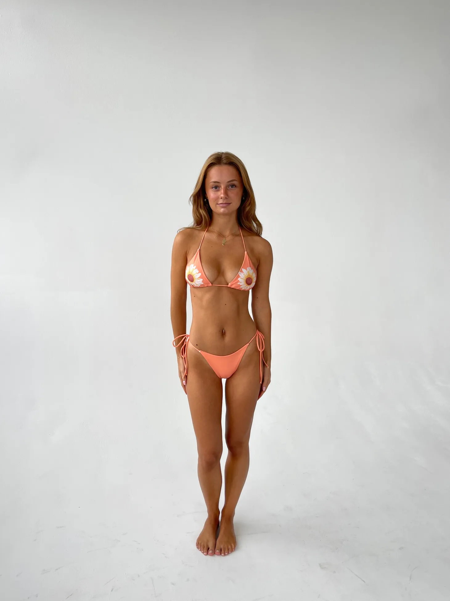 Sade bikini med blomster - Orange