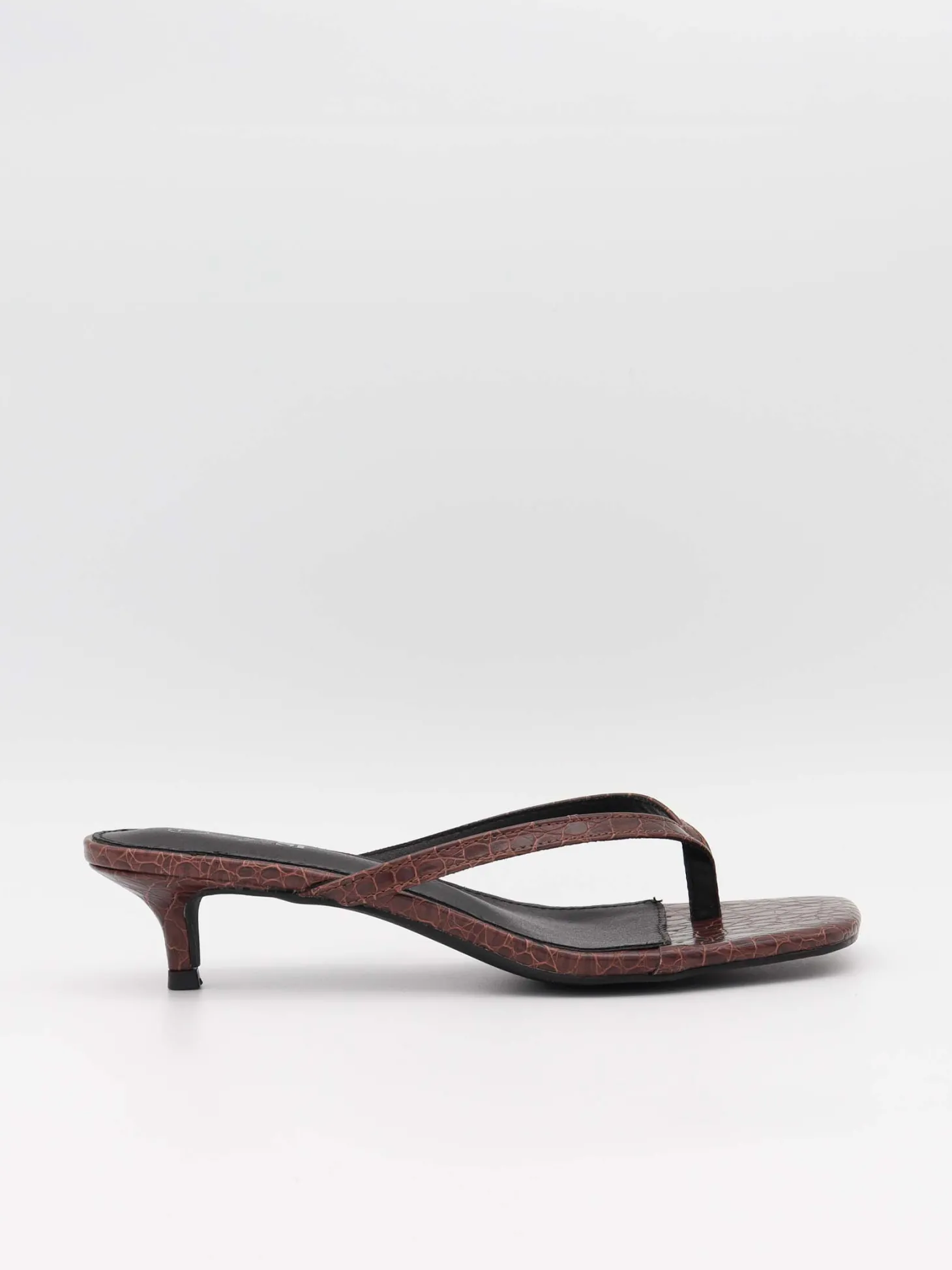 Safine mules med krokodilleprint - Brun