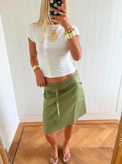 Scandivv t-shirt med knapper - Hvid