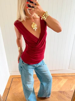 Scandivv v-neck top - Rød