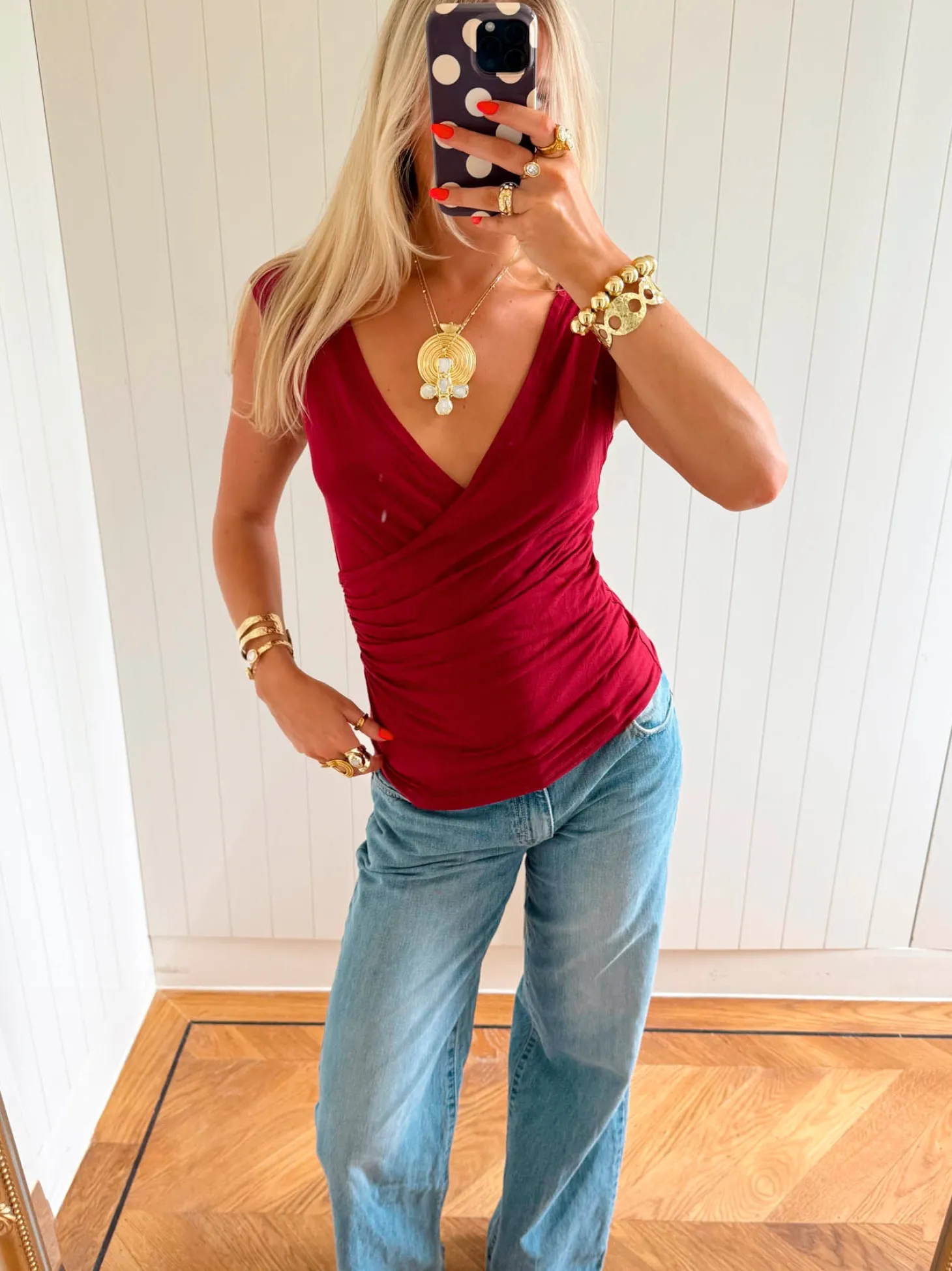 Scandivv v-neck top - Rød