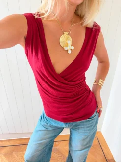 Scandivv v-neck top - Rød